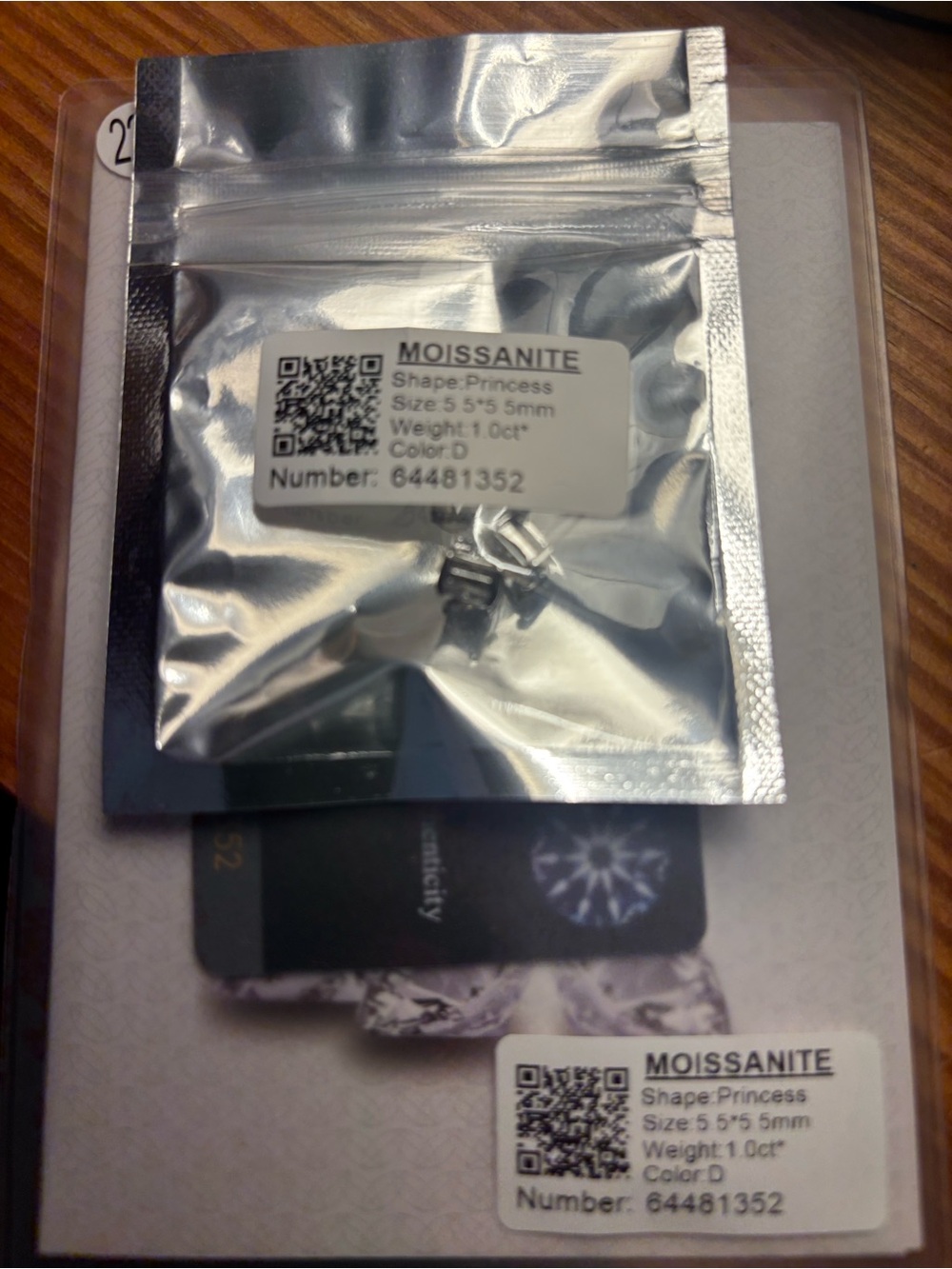 Princess Cut Moissanite Studs in Silver Tone - Picture 3 of 4